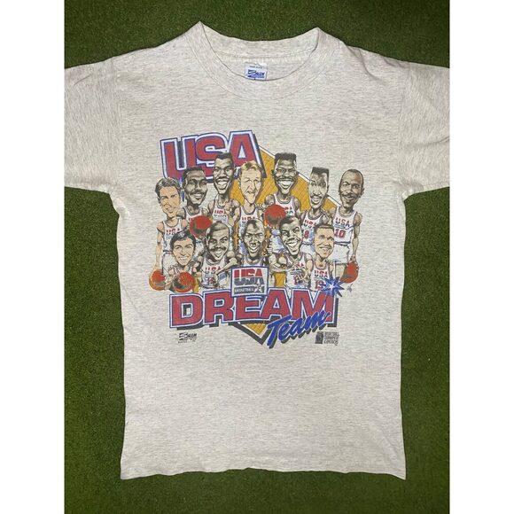 1992 USA Basketball - Dream Team - Double Sided - Vintage NBA T-Shirt (Small)